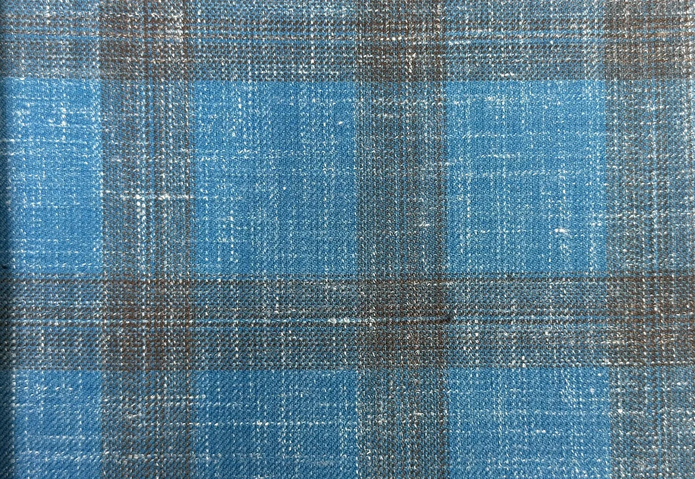 Sergio Benetti 29979 -210 Blue w/ Bronze Windowpane fabric swatch